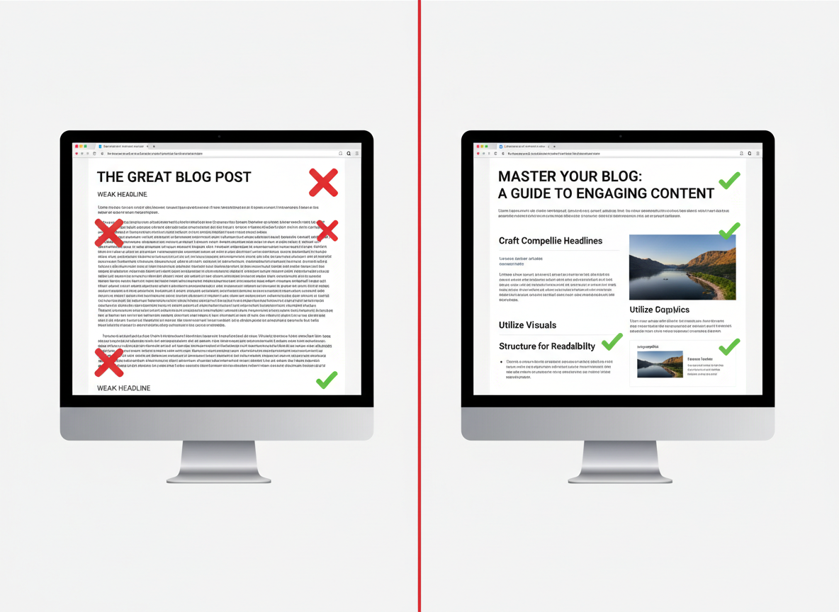 Anatomy of a High-Performing Blog Post: Side-by-Side Comparison (Weak vs. Strong)