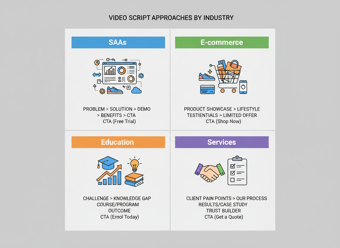 Industry-Specific Video Script Templates (SaaS, eCommerce, Education, Services)