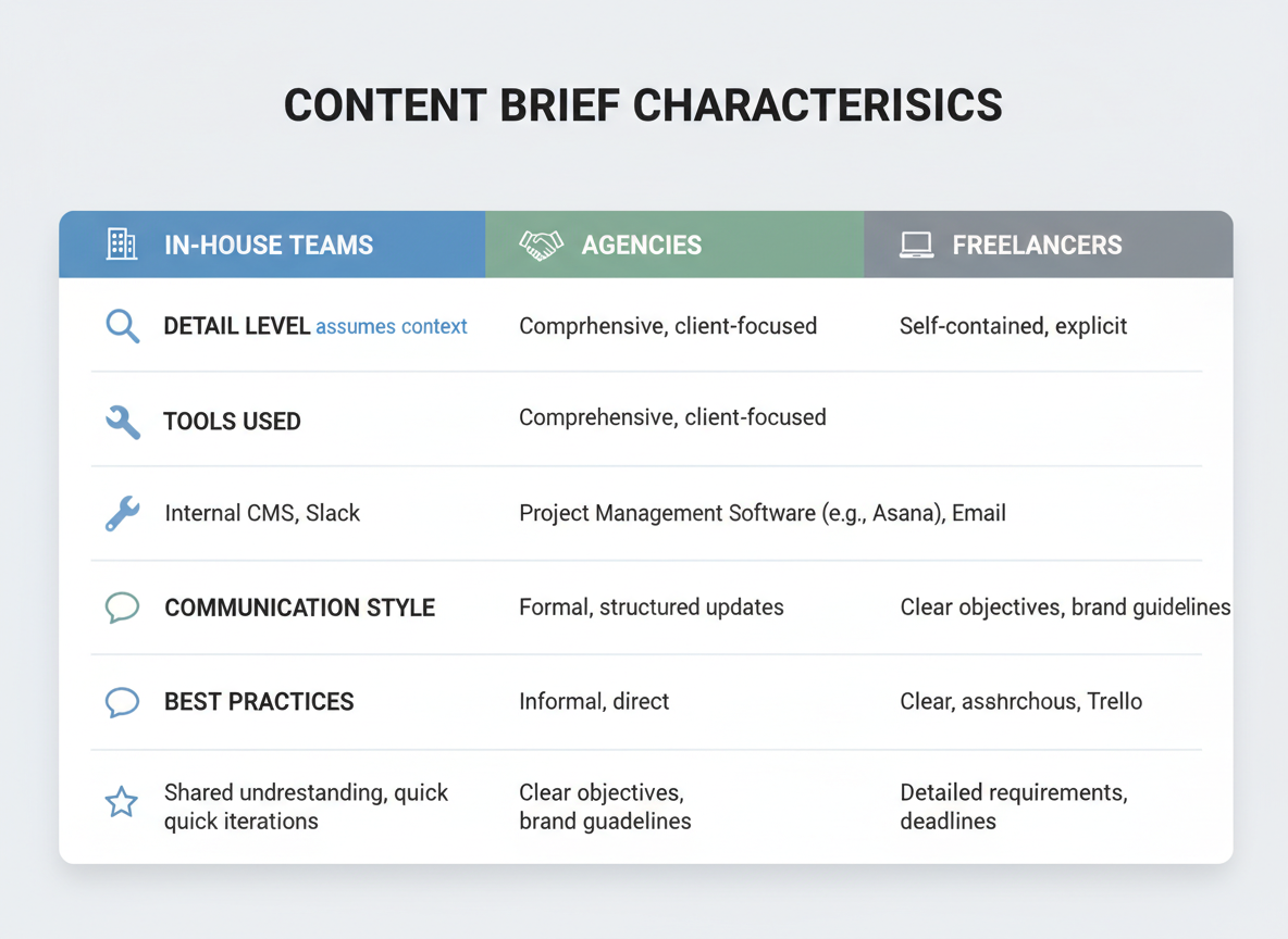 In-House vs Agency vs Freelancer: Content Brief Strategies That Actually Work