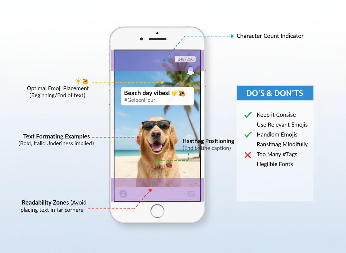 Snapchat Caption Best Practices: Character Limits, Emojis, Hashtags & Formatting (2026 Update)