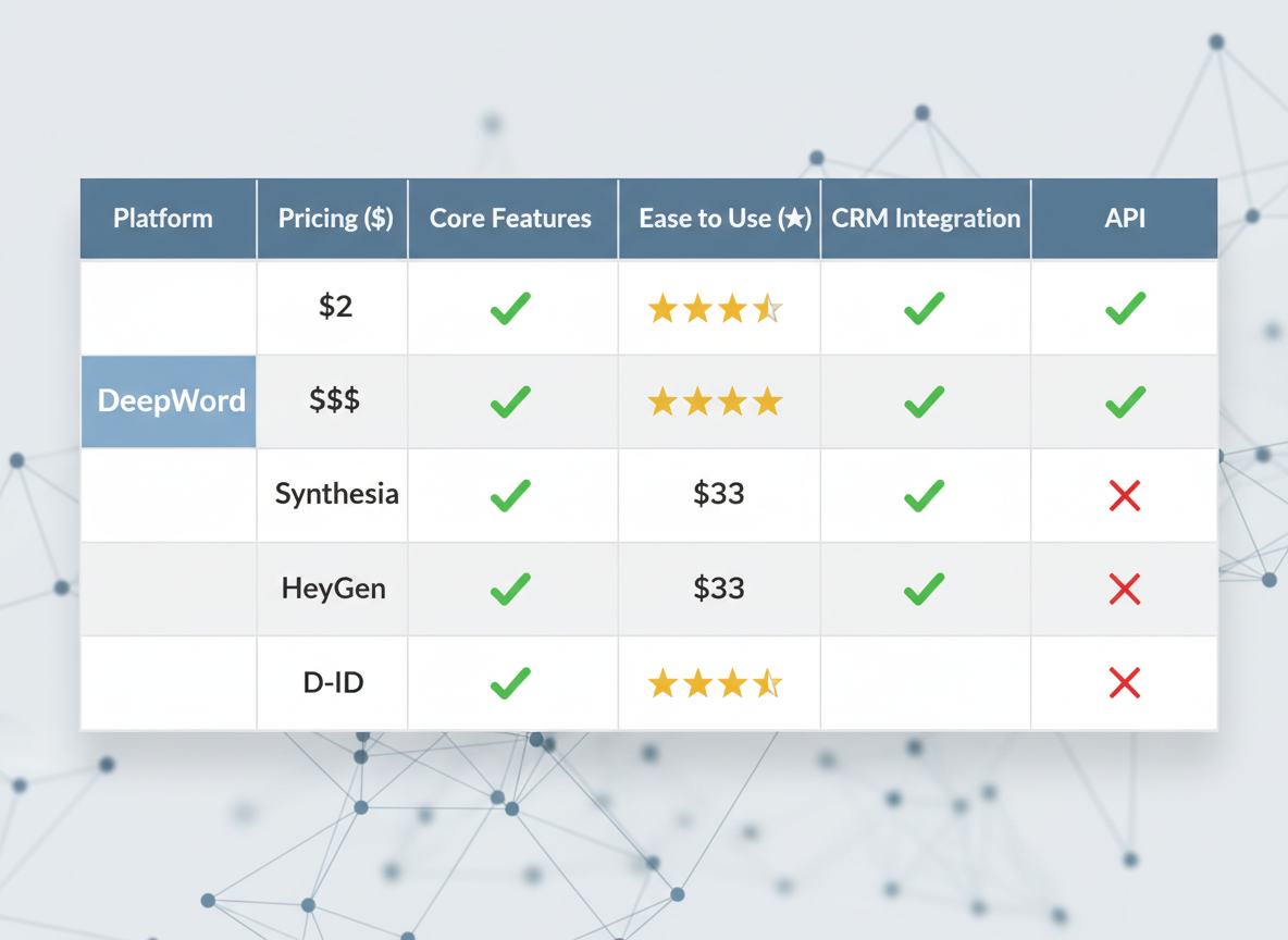 DeepWord vs. The Competition: How It Stacks Up Against Synthesia, HeyGen & D-ID!