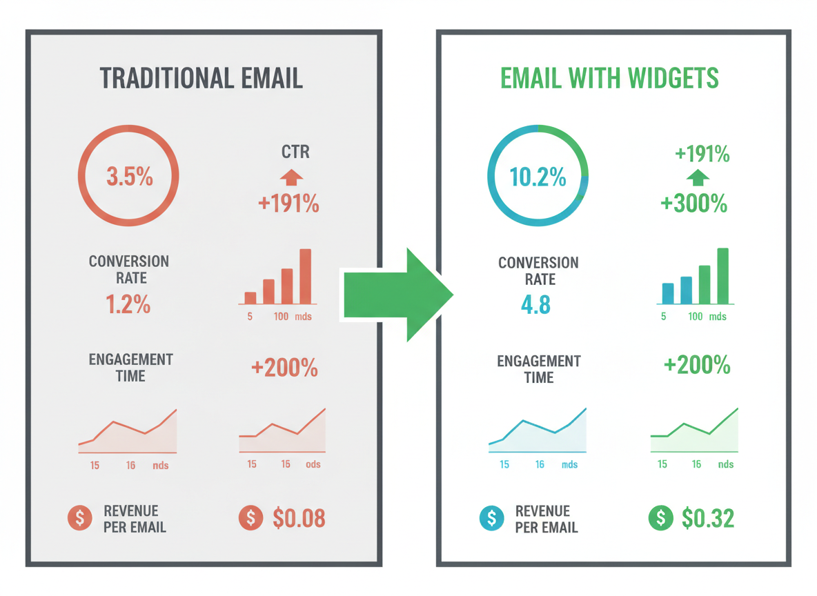 Email Widgets vs Traditional Email: The Performance Data You Need