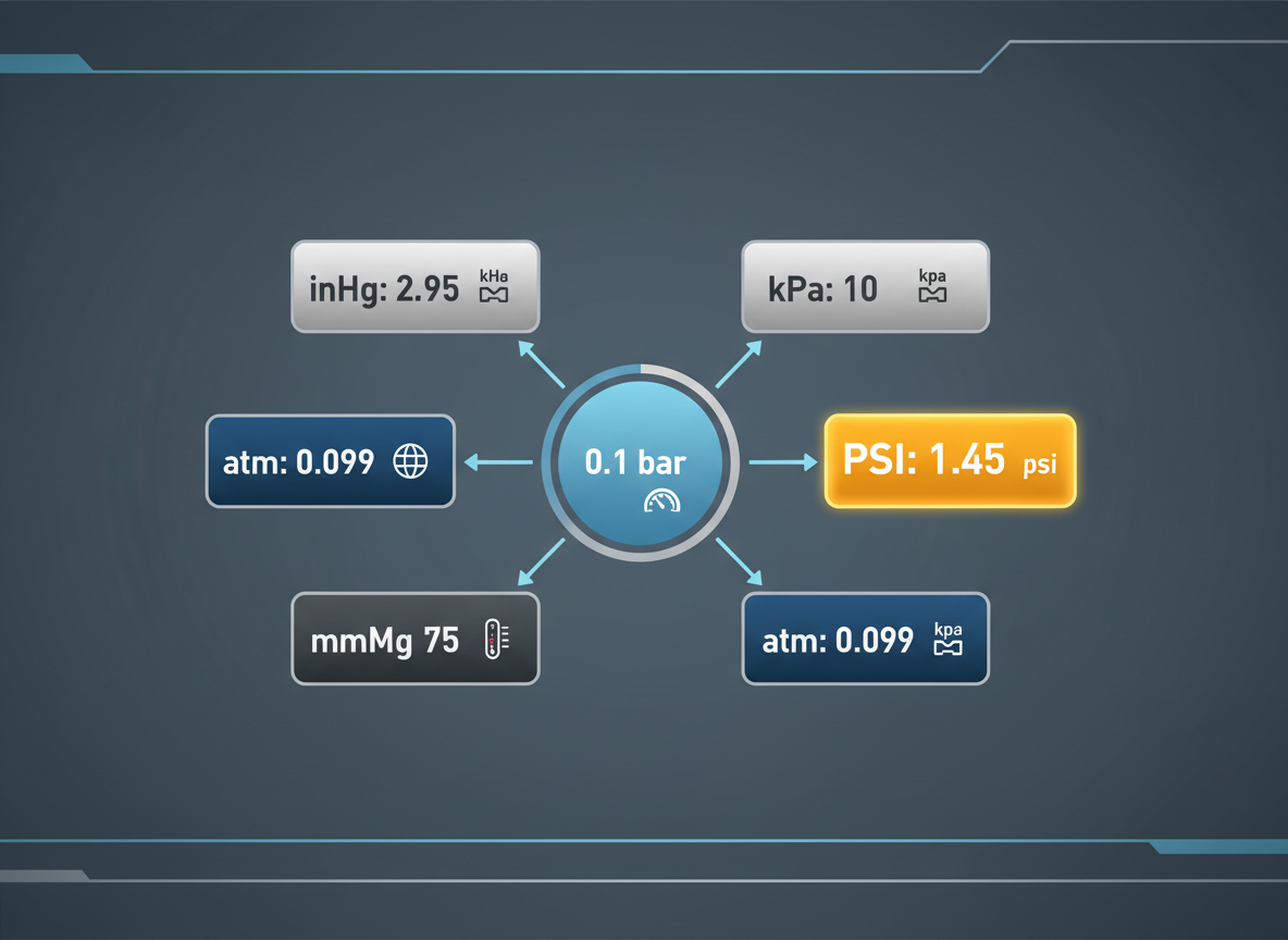 Quick Reference: 0.1 Bar Conversion Table