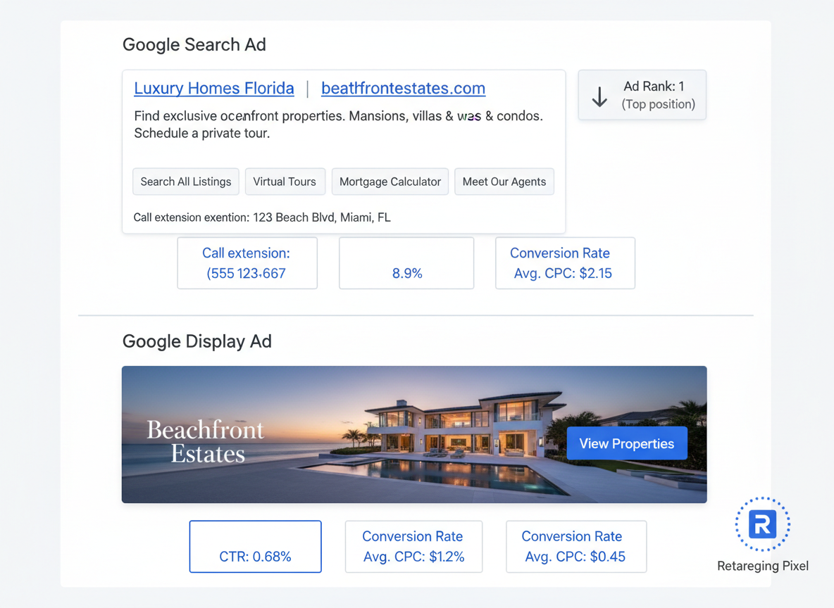 Google Ads for Real Estate: Search and Display Examples