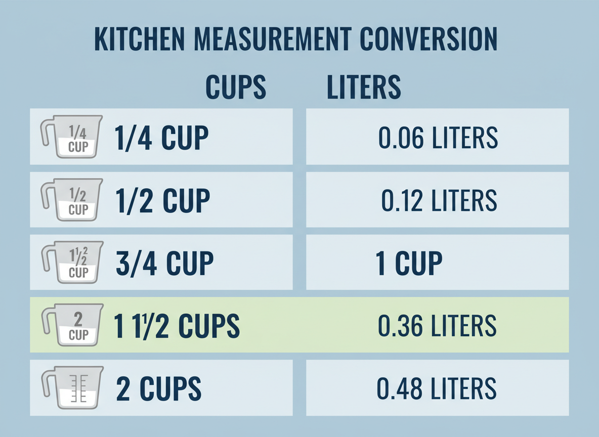 Fractional Cup Conversions at a Glance