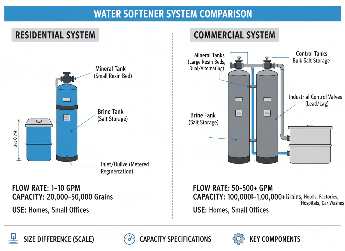 Commercial vs. Residential Water Softener Systems: What Businesses Need to Know