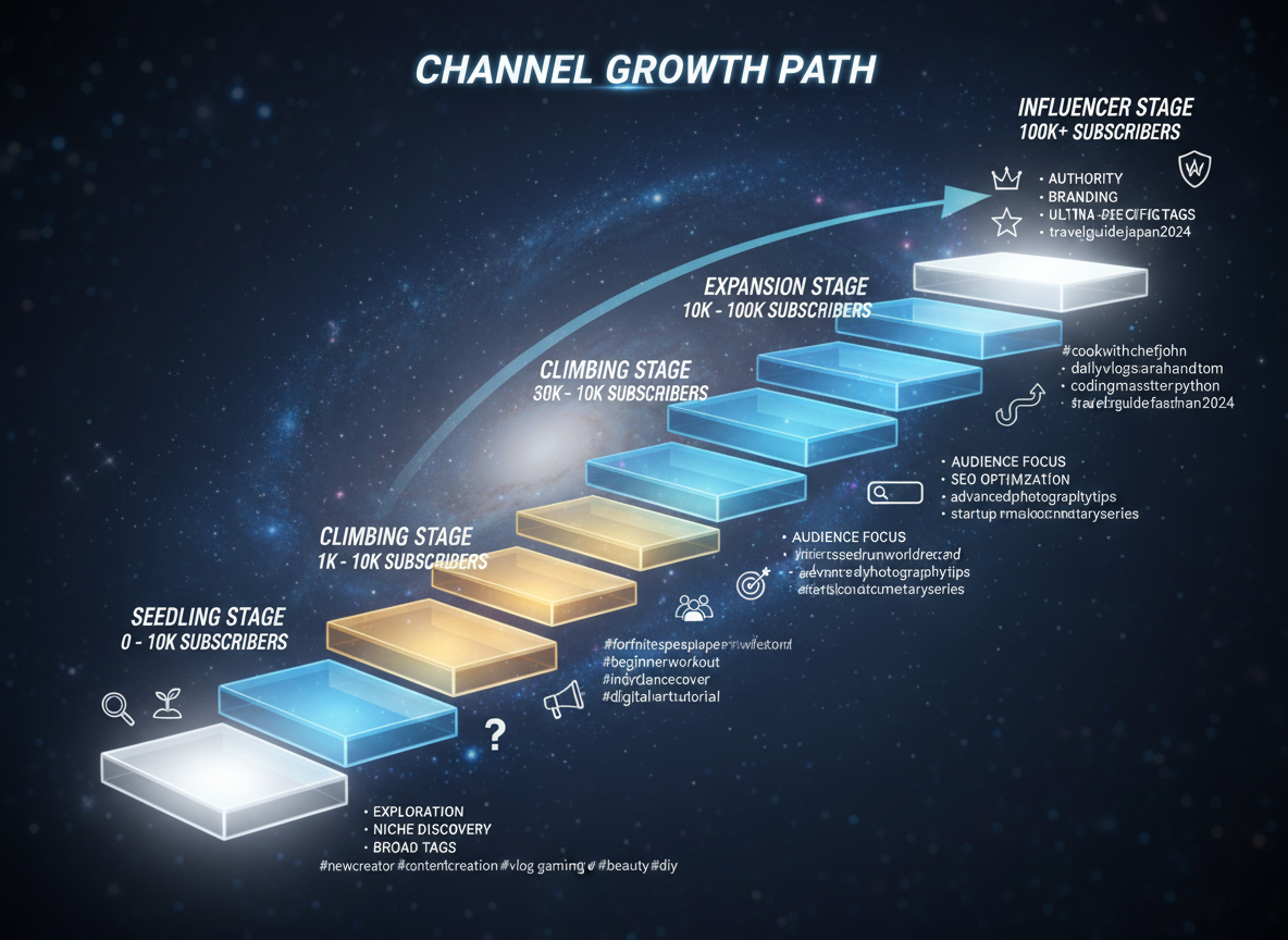 Tag Strategy by Channel Size: From Zero to 100K+ Subscribers